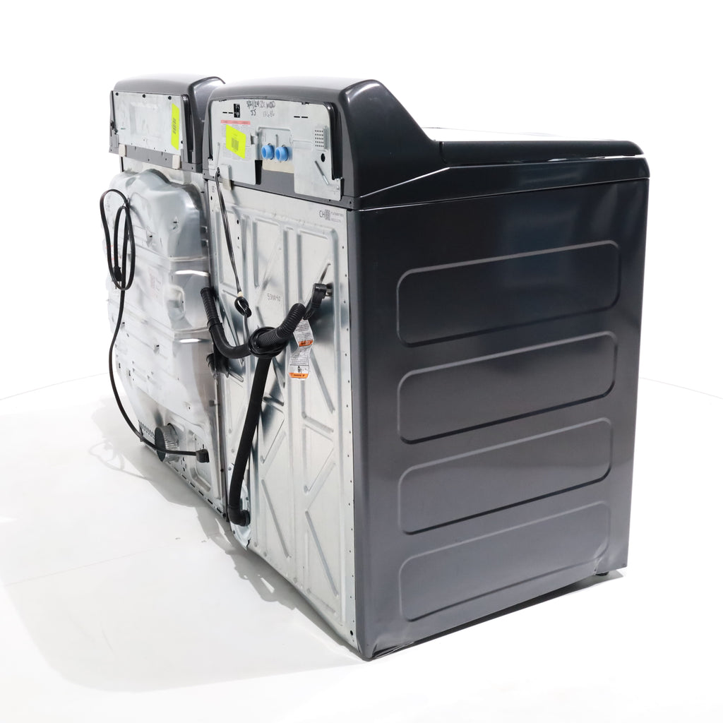 Pictures of Diamond Gray GE Profile 5.4 cu. ft. Top Load Washing Machine with FlexDispense and 7.4 cu. ft. Gas Dryer with Steam - Scratch & Dent - Moderate - Neu Appliance Outlet - Discount Appliance Outlet in Austin, Tx