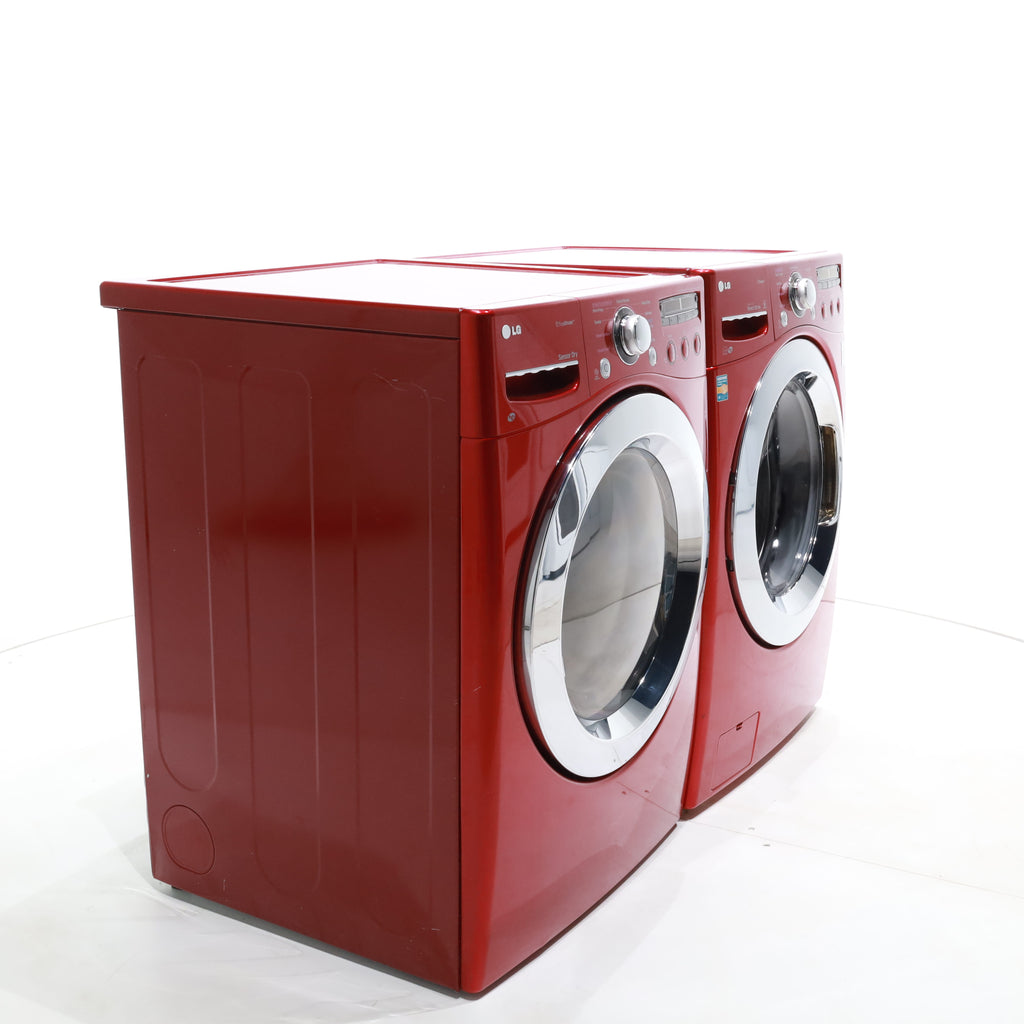 Pictures of Wild Cherry Red ENERGY STAR LG 4.0 cu. ft. Front Load Washer with Steam and Wild Cherry Red LG 7.3 Front Load Electric Dryer with TrueSeam Technology - Certified Refurbished - Neu Appliance Outlet - Discount Appliance Outlet in Austin, Tx