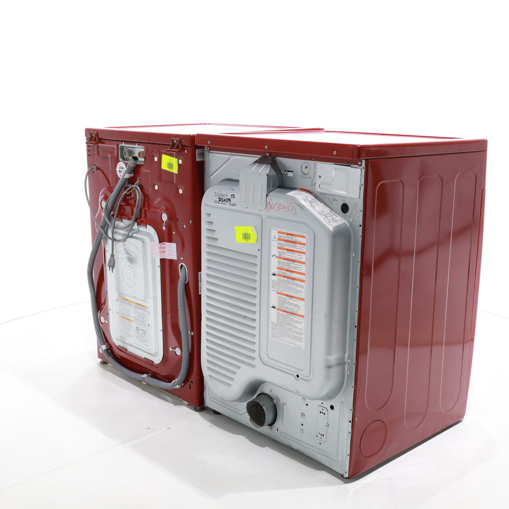 Pictures of Wild Cherry Red ENERGY STAR LG 4.0 cu. ft. Front Load Washer with Steam and Wild Cherry Red LG 7.3 Front Load Electric Dryer with TrueSeam Technology - Certified Refurbished - Neu Appliance Outlet - Discount Appliance Outlet in Austin, Tx