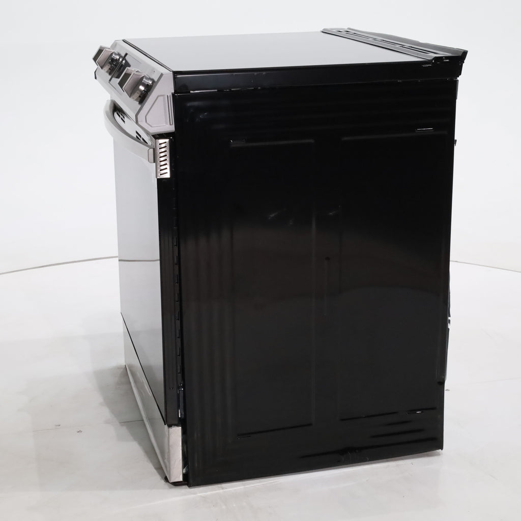 Pictures of Fingerprint Resistant Stainless Samsung 6.3 cu ft 5 Heating Element Smooth Cooktop Smart Slide In Electric Range with Smart Wifi Connectivity - Scratch & Dent - Moderate - Neu Appliance Outlet - Discount Appliance Outlet in Austin, Tx