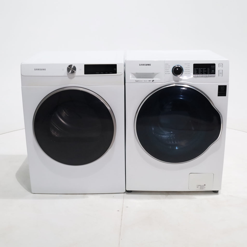 Pictures of 24 in. Samsung 2.2 cu. ft. Front Load Washing Machine with Steam and 4.0 cu. ft. Frontload Electric Dryer with AI Smart Dial - Scratch & Dent - Minor - Neu Appliance Outlet - Discount Appliance Outlet in Austin, Tx