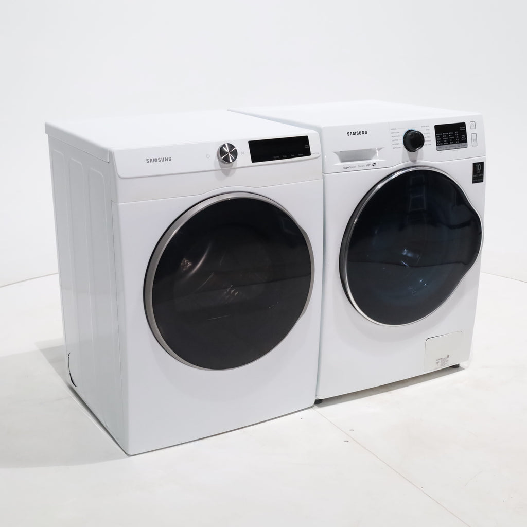 Pictures of 24 in. Samsung 2.2 cu. ft. Front Load Washing Machine with Steam and 4.0 cu. ft. Frontload Electric Dryer with AI Smart Dial - Scratch & Dent - Minor - Neu Appliance Outlet - Discount Appliance Outlet in Austin, Tx