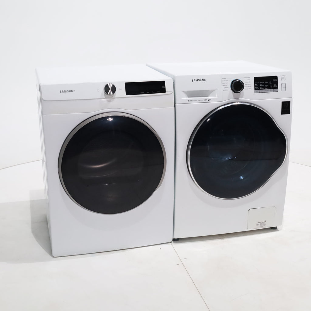 Pictures of 24 in. Samsung 2.2 cu. ft. Front Load Washing Machine with Steam and 4.0 cu. ft. Frontload Electric Dryer with AI Smart Dial - Scratch & Dent - Minor - Neu Appliance Outlet - Discount Appliance Outlet in Austin, Tx