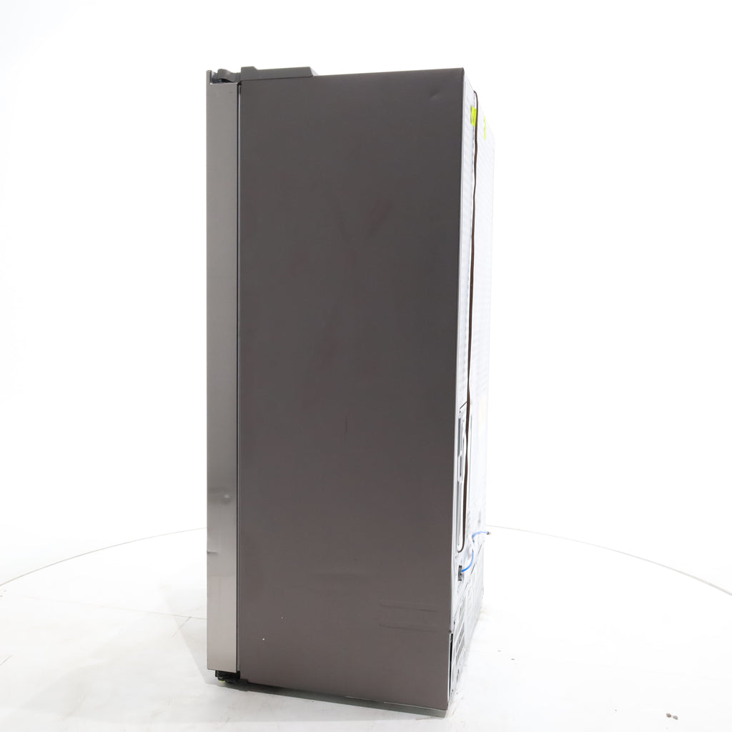 Pictures of Counter Depth Fingerprint Resistant Stainless Steel ENERGY STAR Samsung 22 cu. ft. Side by Side Refrigerator with Exterior Water and Ice Dispenser - Scratch & Dent - Moderate - Neu Appliance Outlet - Discount Appliance Outlet in Austin, Tx