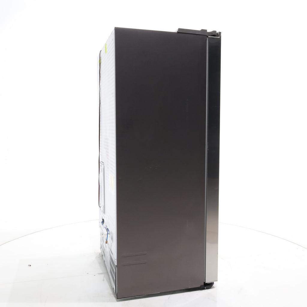 Pictures of Counter Depth Fingerprint Resistant Stainless Steel ENERGY STAR Samsung 22 cu. ft. Side by Side Refrigerator with Exterior Water and Ice Dispenser - Scratch & Dent - Moderate - Neu Appliance Outlet - Discount Appliance Outlet in Austin, Tx