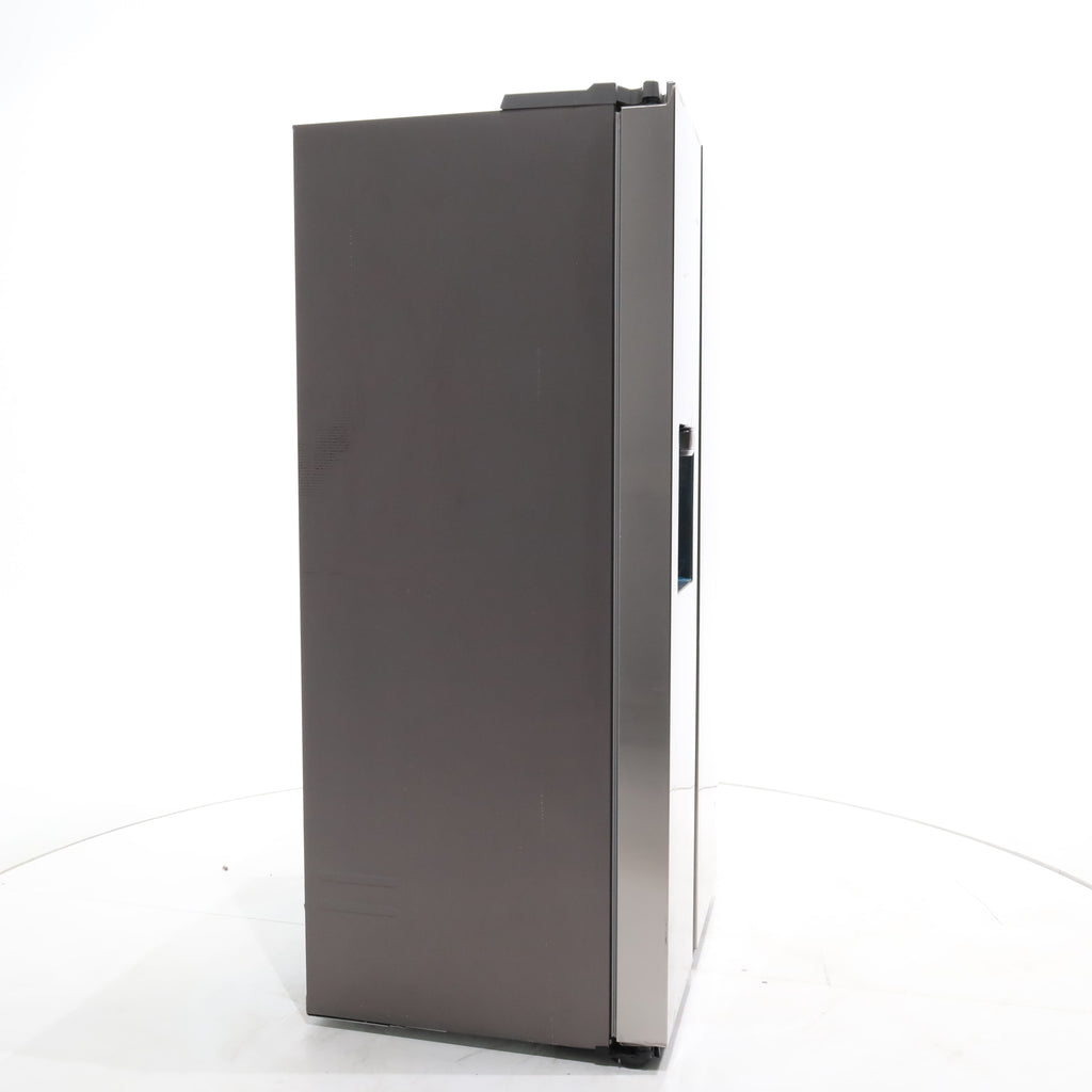 Pictures of Counter Depth Fingerprint Resistant Stainless Steel ENERGY STAR Samsung 22 cu. ft. Side by Side Refrigerator with Exterior Water and Ice Dispenser - Scratch & Dent - Moderate - Neu Appliance Outlet - Discount Appliance Outlet in Austin, Tx