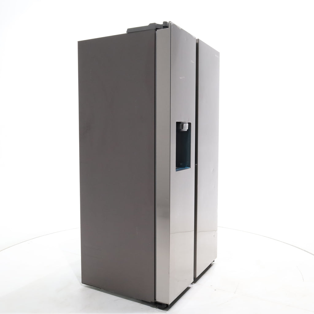 Pictures of Counter Depth Fingerprint Resistant Stainless Steel ENERGY STAR Samsung 22 cu. ft. Side by Side Refrigerator with Exterior Water and Ice Dispenser - Scratch & Dent - Moderate - Neu Appliance Outlet - Discount Appliance Outlet in Austin, Tx