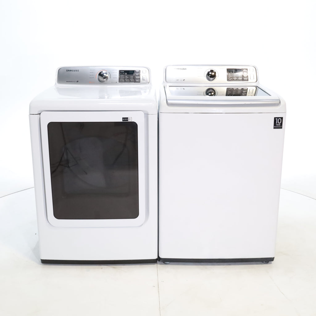 Pictures of Samsung 4.5 Top Load Washing Machine with Diamond Drum Design and Samsung 7.4 cu. ft. Electric Dryer with Smart Care - Certified Refurbished - Neu Appliance Outlet - Discount Appliance Outlet in Austin, Tx