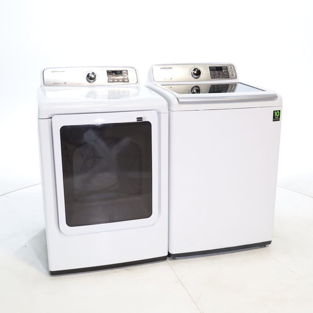 Pictures of Samsung 4.5 Top Load Washing Machine with Diamond Drum Design and Samsung 7.4 cu. ft. Electric Dryer with Smart Care - Certified Refurbished - Neu Appliance Outlet - Discount Appliance Outlet in Austin, Tx