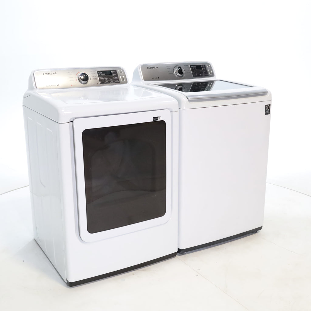 Pictures of Samsung 4.5 Top Load Washing Machine with Diamond Drum Design and Samsung 7.4 cu. ft. Electric Dryer with Smart Care - Certified Refurbished - Neu Appliance Outlet - Discount Appliance Outlet in Austin, Tx