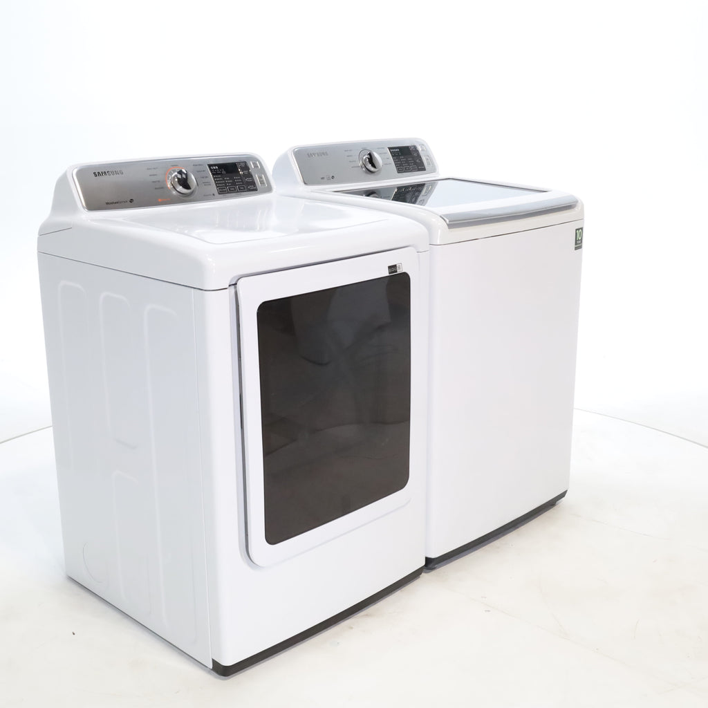 Pictures of Samsung 4.5 Top Load Washing Machine with Diamond Drum Design and Samsung 7.4 cu. ft. Electric Dryer with Smart Care - Certified Refurbished - Neu Appliance Outlet - Discount Appliance Outlet in Austin, Tx