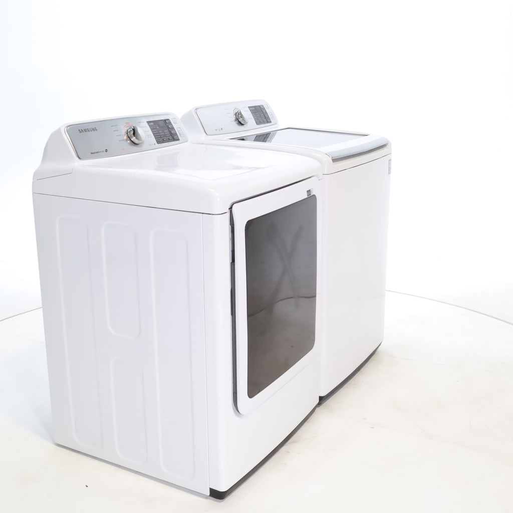 Pictures of Samsung 4.5 Top Load Washing Machine with Diamond Drum Design and Samsung 7.4 cu. ft. Electric Dryer with Smart Care - Certified Refurbished - Neu Appliance Outlet - Discount Appliance Outlet in Austin, Tx
