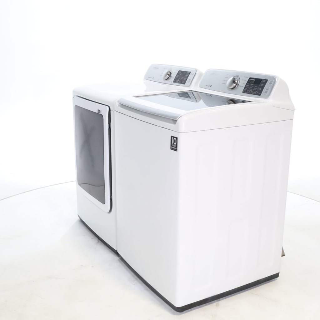 Pictures of Samsung 4.5 Top Load Washing Machine with Diamond Drum Design and Samsung 7.4 cu. ft. Electric Dryer with Smart Care - Certified Refurbished - Neu Appliance Outlet - Discount Appliance Outlet in Austin, Tx