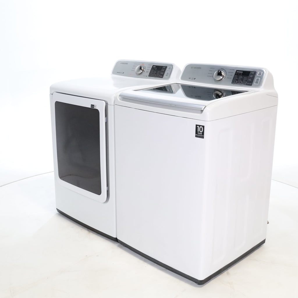 Pictures of Samsung 4.5 Top Load Washing Machine with Diamond Drum Design and Samsung 7.4 cu. ft. Electric Dryer with Smart Care - Certified Refurbished - Neu Appliance Outlet - Discount Appliance Outlet in Austin, Tx