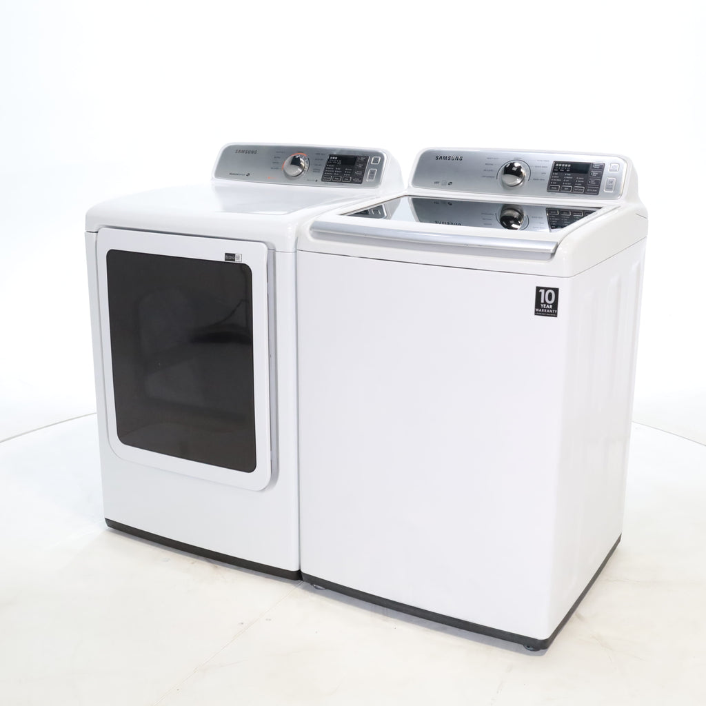 Pictures of Samsung 4.5 Top Load Washing Machine with Diamond Drum Design and Samsung 7.4 cu. ft. Electric Dryer with Smart Care - Certified Refurbished - Neu Appliance Outlet - Discount Appliance Outlet in Austin, Tx
