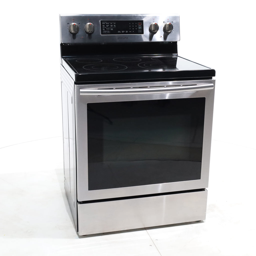 Pictures of Stainless Steel Samsung 5.9 cu. ft. Freestanding 5 Heating Element Smooth Cooktop Electric Range with True Convection  - Certified Refurbished - Neu Appliance Outlet - Discount Appliance Outlet in Austin, Tx