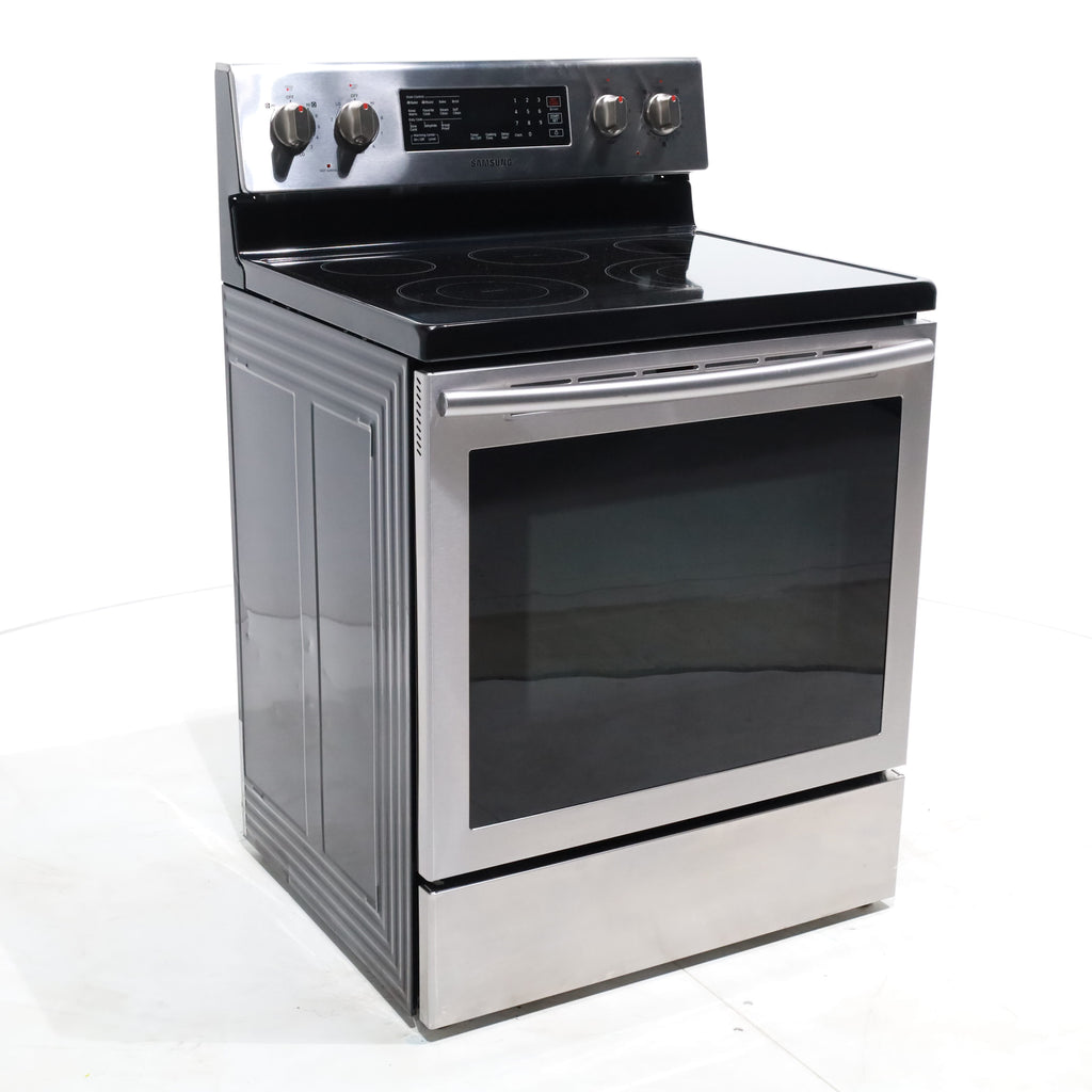 Pictures of Stainless Steel Samsung 5.9 cu. ft. Freestanding 5 Heating Element Smooth Cooktop Electric Range with True Convection  - Certified Refurbished - Neu Appliance Outlet - Discount Appliance Outlet in Austin, Tx