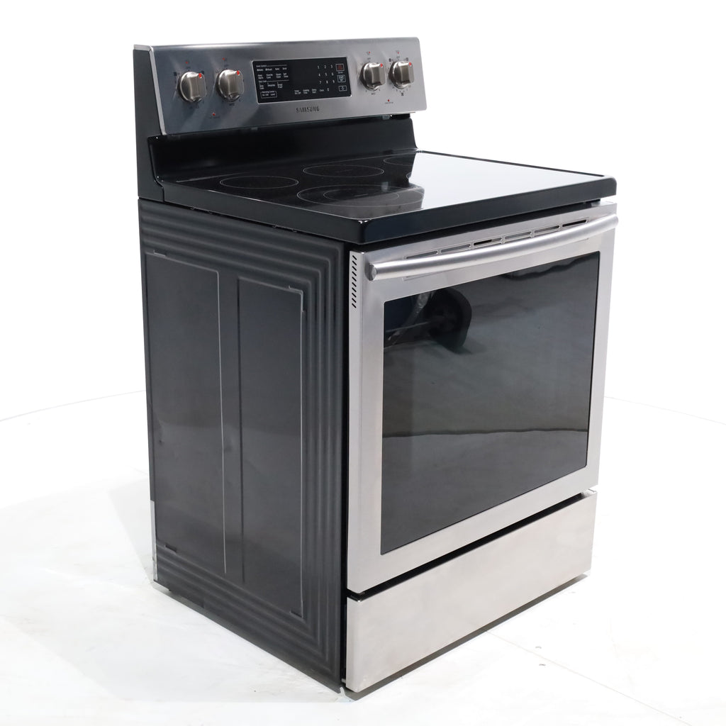 Pictures of Stainless Steel Samsung 5.9 cu. ft. Freestanding 5 Heating Element Smooth Cooktop Electric Range with True Convection  - Certified Refurbished - Neu Appliance Outlet - Discount Appliance Outlet in Austin, Tx