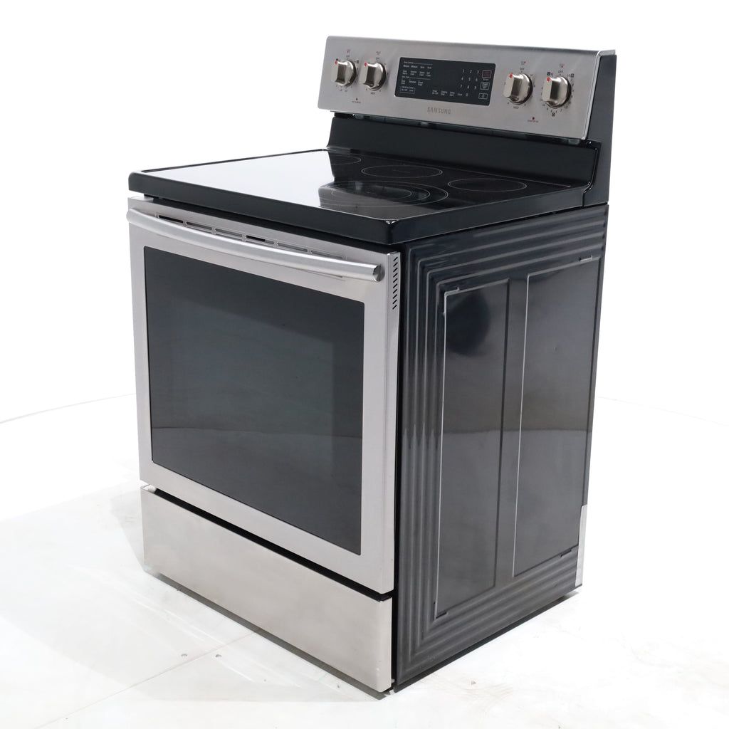 Pictures of Stainless Steel Samsung 5.9 cu. ft. Freestanding 5 Heating Element Smooth Cooktop Electric Range with True Convection  - Certified Refurbished - Neu Appliance Outlet - Discount Appliance Outlet in Austin, Tx