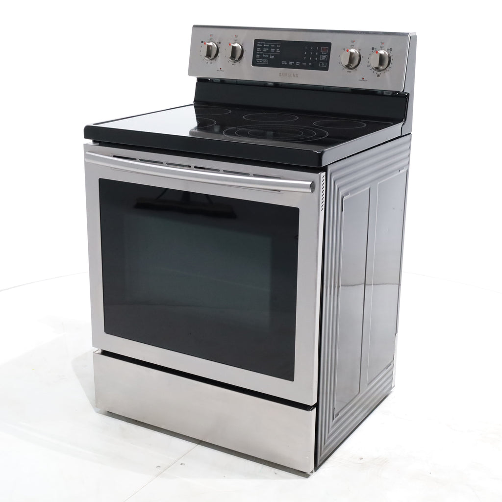 Pictures of Stainless Steel Samsung 5.9 cu. ft. Freestanding 5 Heating Element Smooth Cooktop Electric Range with True Convection  - Certified Refurbished - Neu Appliance Outlet - Discount Appliance Outlet in Austin, Tx