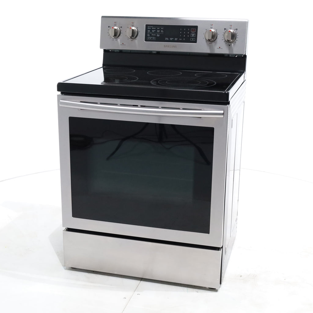Pictures of Stainless Steel Samsung 5.9 cu. ft. Freestanding 5 Heating Element Smooth Cooktop Electric Range with True Convection  - Certified Refurbished - Neu Appliance Outlet - Discount Appliance Outlet in Austin, Tx