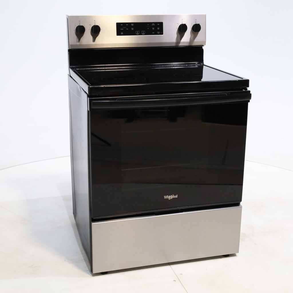 Pictures of Stainless Steel Whirlpool 5.3 cu. ft. 5 Heating Element Freestanding Electric Range with FlexHeat Dual Radiant Elements - Certified Refurbished - Neu Appliance Outlet - Discount Appliance Outlet in Austin, Tx