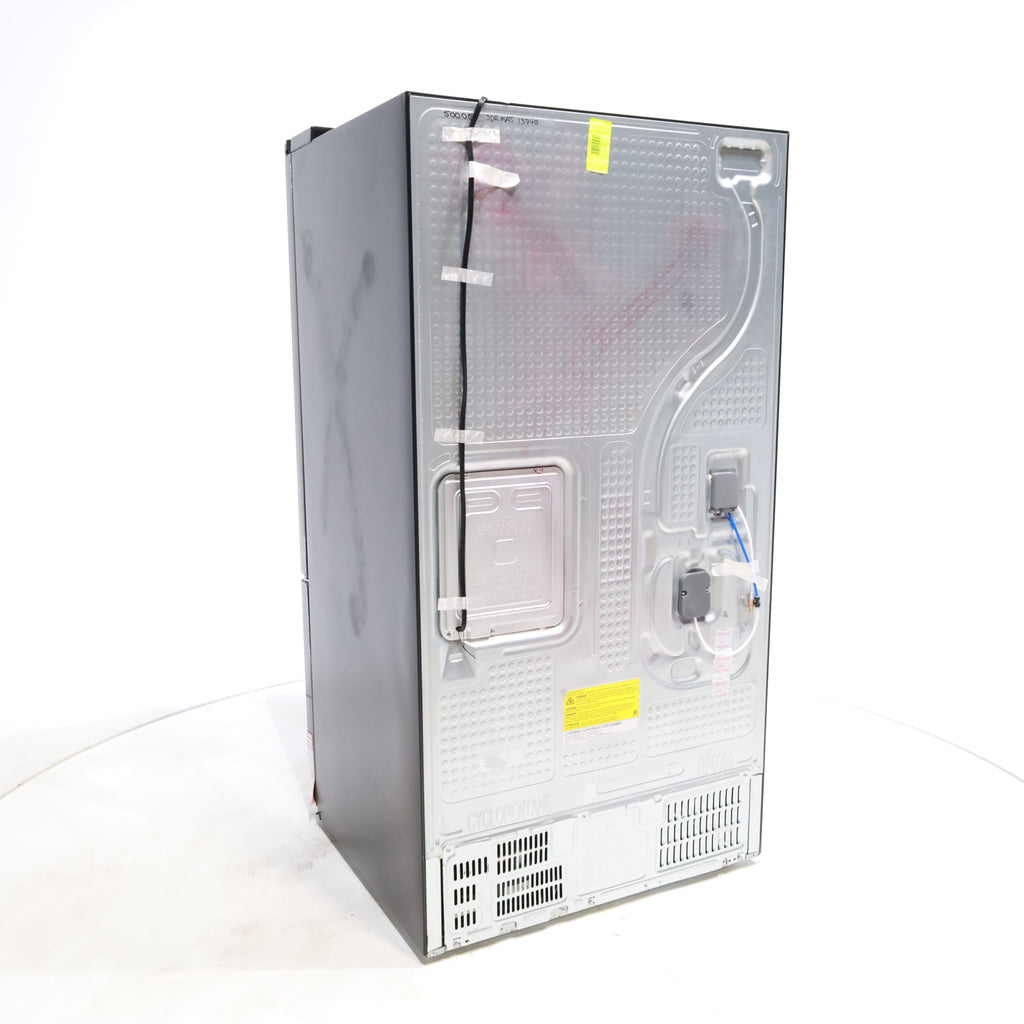 Pictures of Fingerprint Resistant Black Stainless Steel ENERGY STAR Samsung 28.2 cu. ft. Capacity 3 Door French Door Refrigerator with Internal Ice Maker - Scratch & Dent - Major - Neu Appliance Outlet - Discount Appliance Outlet in Austin, Tx