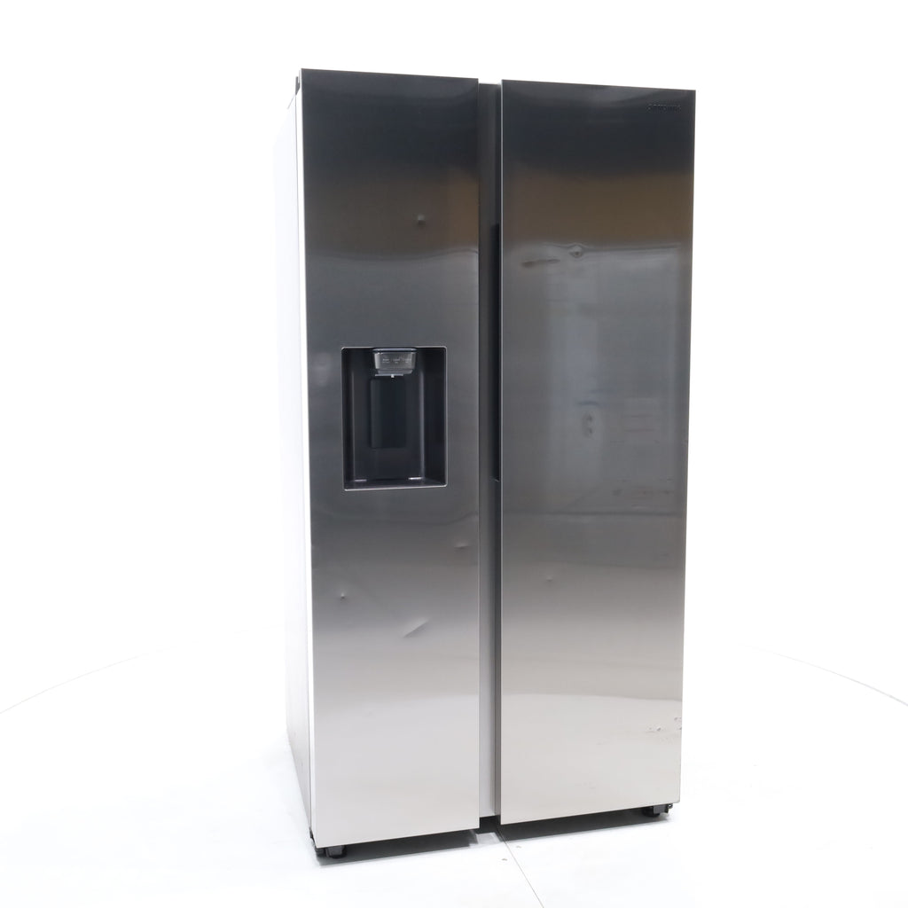 Pictures of Fingerprint Resistant Stainless Steel ENERGY STAR Samsung 27.4 cu. ft. Side by Side Refrigerator with Exterior Water and Ice Dispenser - Scratch & Dent - Moderate - Neu Appliance Outlet - Discount Appliance Outlet in Austin, Tx