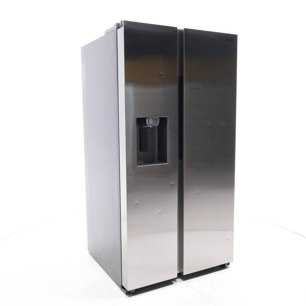 Pictures of Fingerprint Resistant Stainless Steel ENERGY STAR Samsung 27.4 cu. ft. Side by Side Refrigerator with Exterior Water and Ice Dispenser - Scratch & Dent - Moderate - Neu Appliance Outlet - Discount Appliance Outlet in Austin, Tx