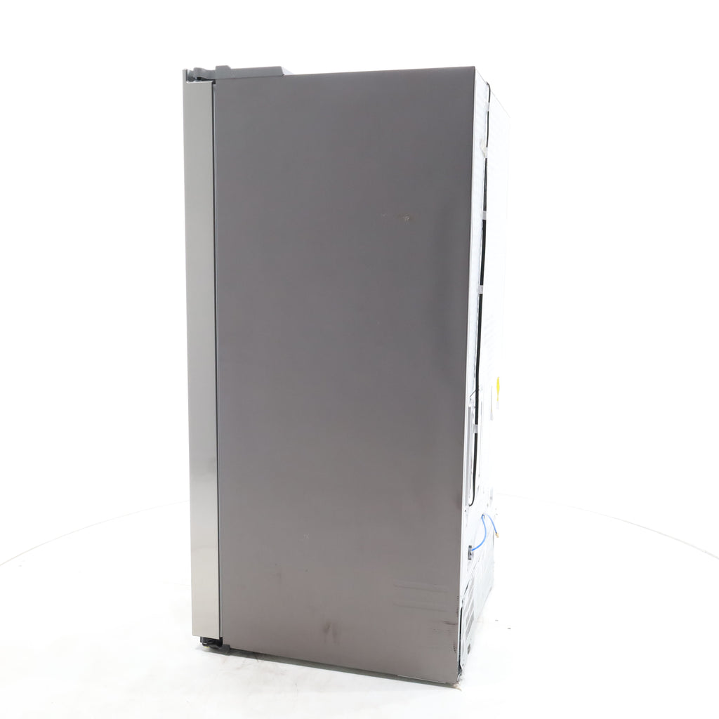 Pictures of Fingerprint Resistant Stainless Steel ENERGY STAR Samsung 27.4 cu. ft. Side by Side Refrigerator with Exterior Water and Ice Dispenser - Scratch & Dent - Moderate - Neu Appliance Outlet - Discount Appliance Outlet in Austin, Tx