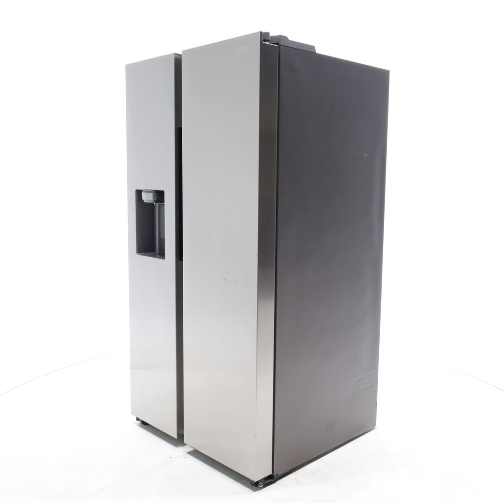Pictures of Fingerprint Resistant Stainless Steel ENERGY STAR Samsung 27.4 cu. ft. Side by Side Refrigerator with Exterior Water and Ice Dispenser - Scratch & Dent - Moderate - Neu Appliance Outlet - Discount Appliance Outlet in Austin, Tx