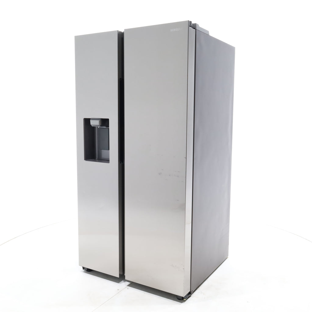 Pictures of Fingerprint Resistant Stainless Steel ENERGY STAR Samsung 27.4 cu. ft. Side by Side Refrigerator with Exterior Water and Ice Dispenser - Scratch & Dent - Moderate - Neu Appliance Outlet - Discount Appliance Outlet in Austin, Tx