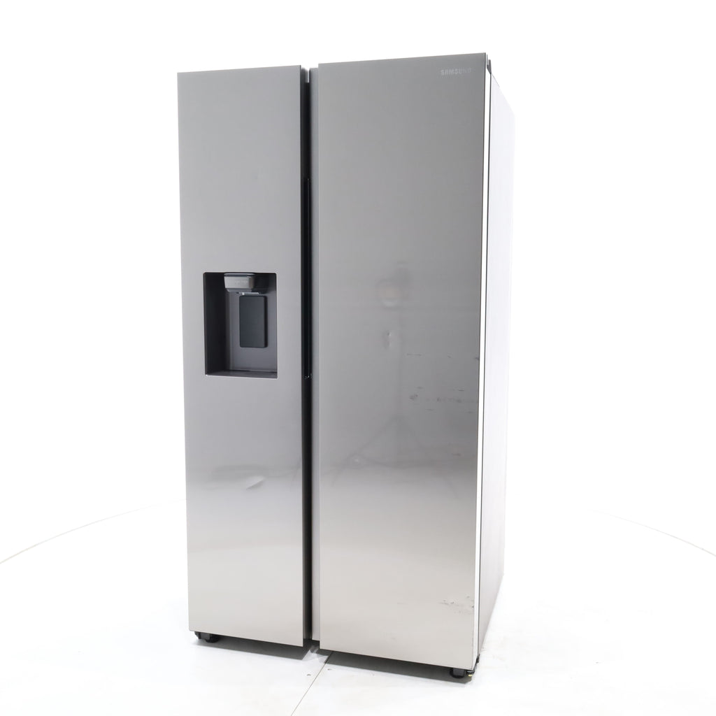 Pictures of Fingerprint Resistant Stainless Steel ENERGY STAR Samsung 27.4 cu. ft. Side by Side Refrigerator with Exterior Water and Ice Dispenser - Scratch & Dent - Moderate - Neu Appliance Outlet - Discount Appliance Outlet in Austin, Tx