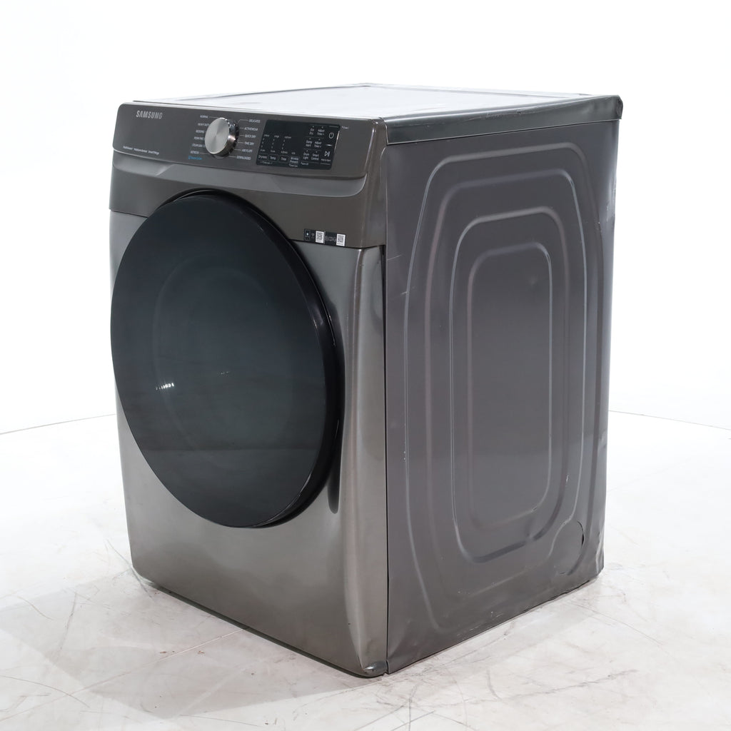 Pictures of Platinum Samsung 7.5 cu. ft. Front Load Electric Dryer with Steam- Scratch & Dent - Major - Neu Appliance Outlet - Discount Appliance Outlet in Austin, Tx