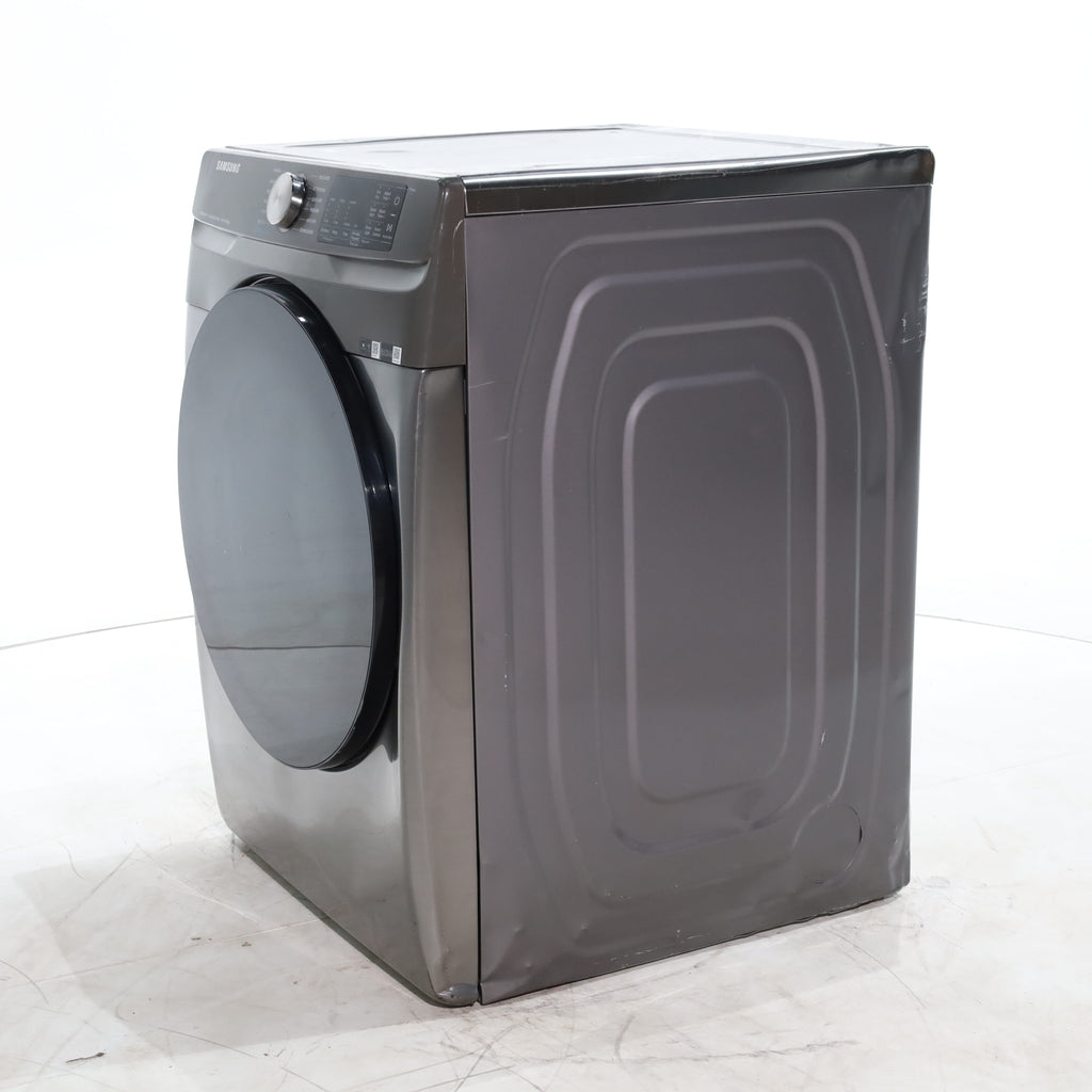 Pictures of Platinum Samsung 7.5 cu. ft. Front Load Electric Dryer with Steam- Scratch & Dent - Major - Neu Appliance Outlet - Discount Appliance Outlet in Austin, Tx