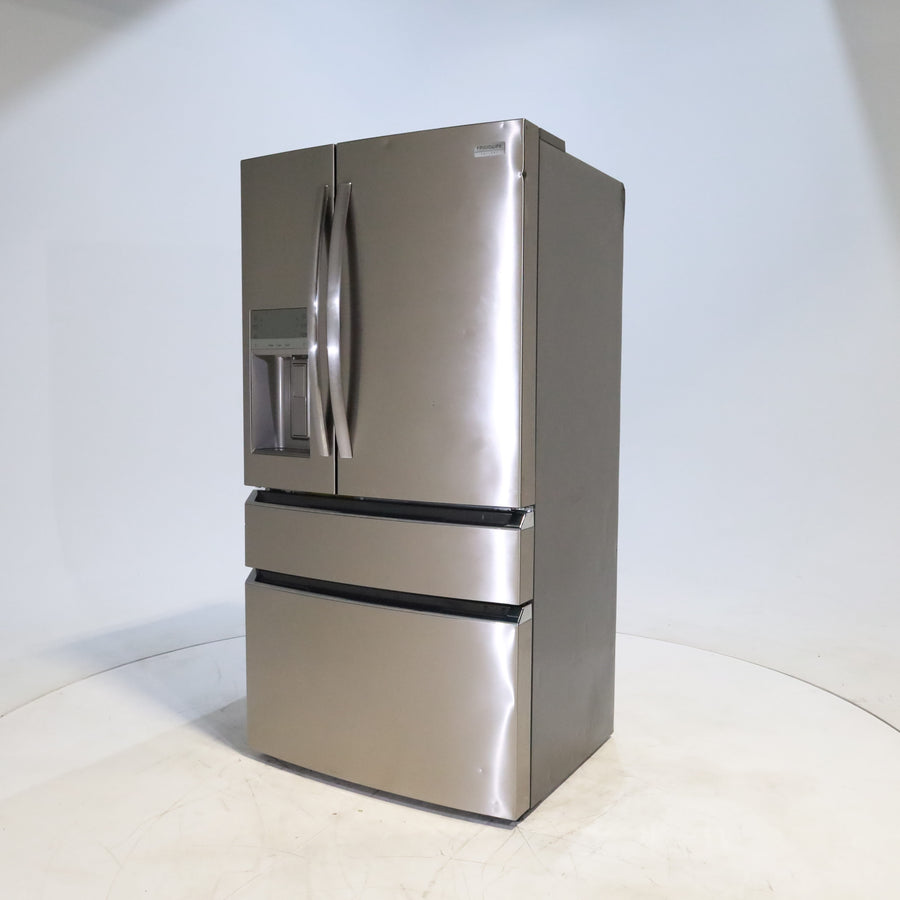 Counter-Depth Smudge-Proof Stainless Steel ENERGY STAR Frigidaire Gallery 21.5 cu. ft 4 Door French Door Refrigerator with OpenAccess Door - Scratch & Dent - Moderate