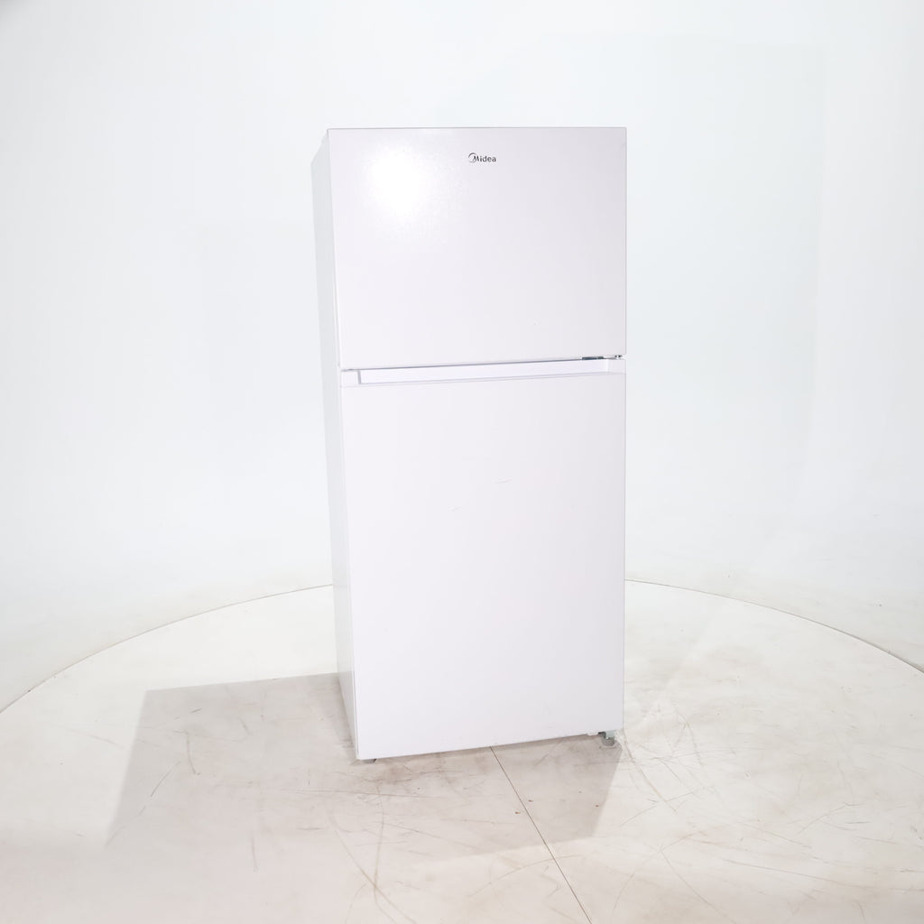 Pictures of White ENERGY STAR Midea 18.1 cu. ft. Top Freezer Refrigerator with Reversible Door - Scratch & Dent - Minor - Neu Appliance Outlet - Discount Appliance Outlet in Austin, Tx
