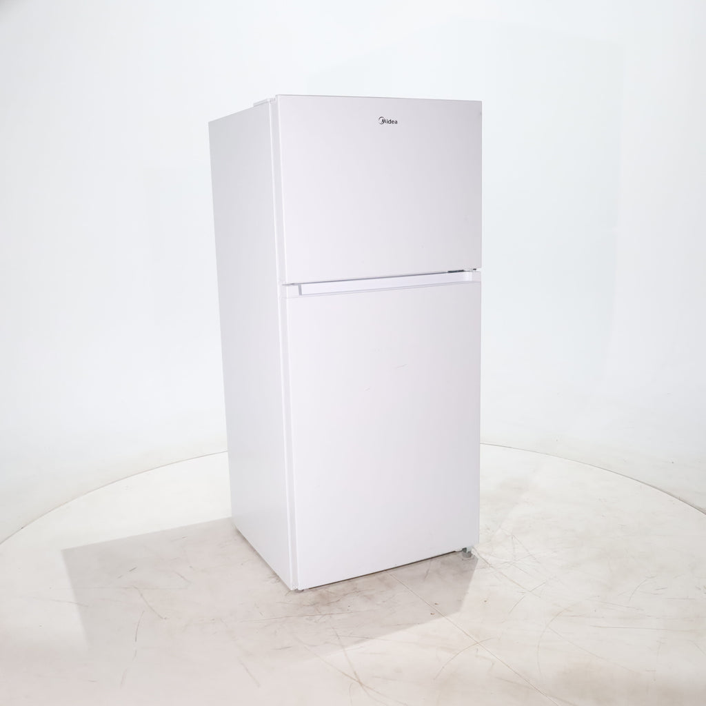 Pictures of White ENERGY STAR Midea 18.1 cu. ft. Top Freezer Refrigerator with Reversible Door - Scratch & Dent - Minor - Neu Appliance Outlet - Discount Appliance Outlet in Austin, Tx