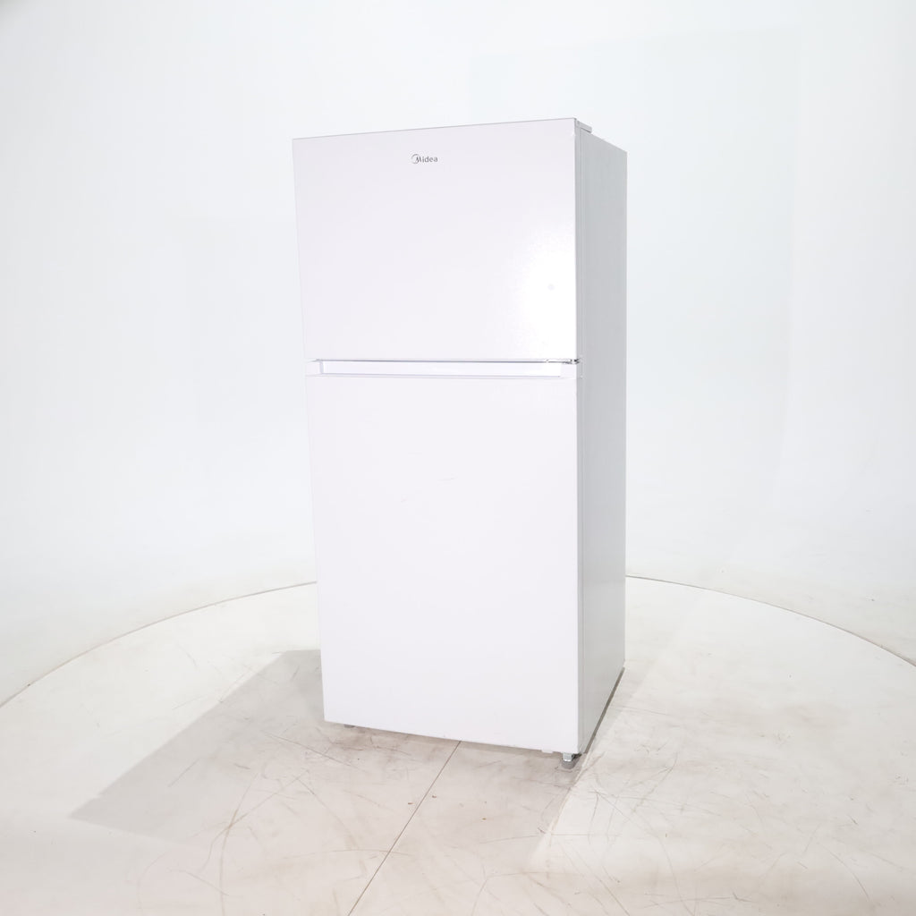 Pictures of White ENERGY STAR Midea 18.1 cu. ft. Top Freezer Refrigerator with Reversible Door - Scratch & Dent - Minor - Neu Appliance Outlet - Discount Appliance Outlet in Austin, Tx
