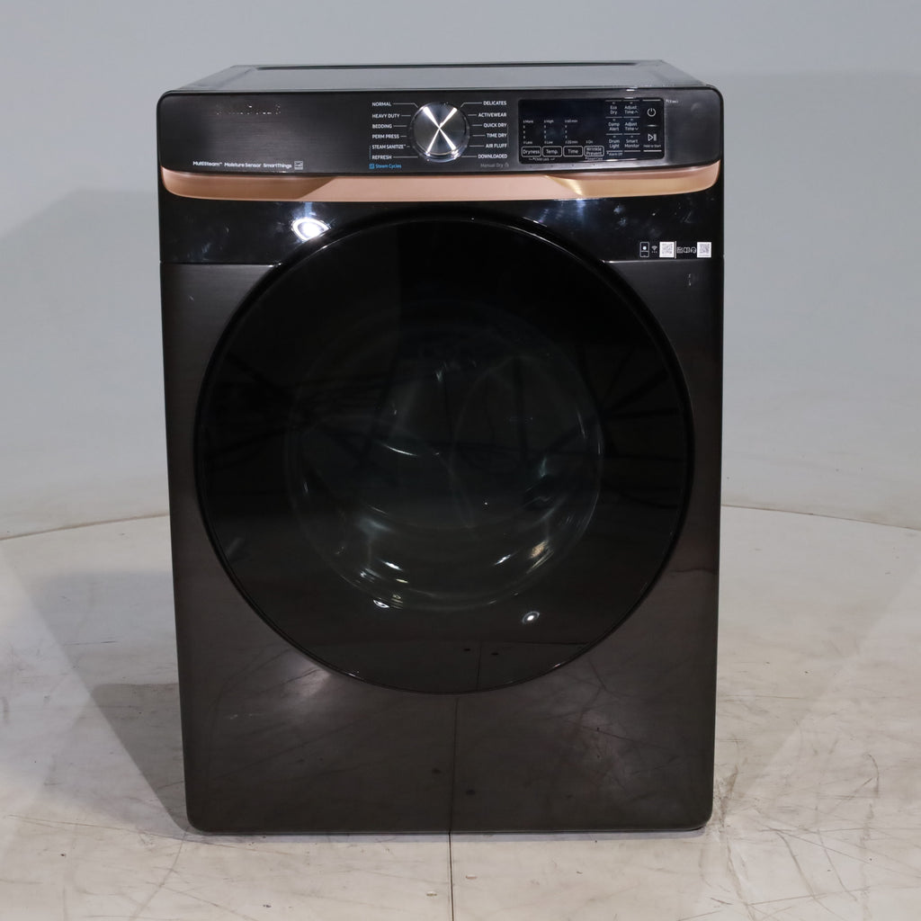 Pictures of Fingerprint Resistant Black Stainless Steel ENERGY STAR Samsung 7.5 cu. ft. Frontload Gas Dryer with Steam- Scratch & Dent - Minor - Neu Appliance Outlet - Discount Appliance Outlet in Austin, Tx