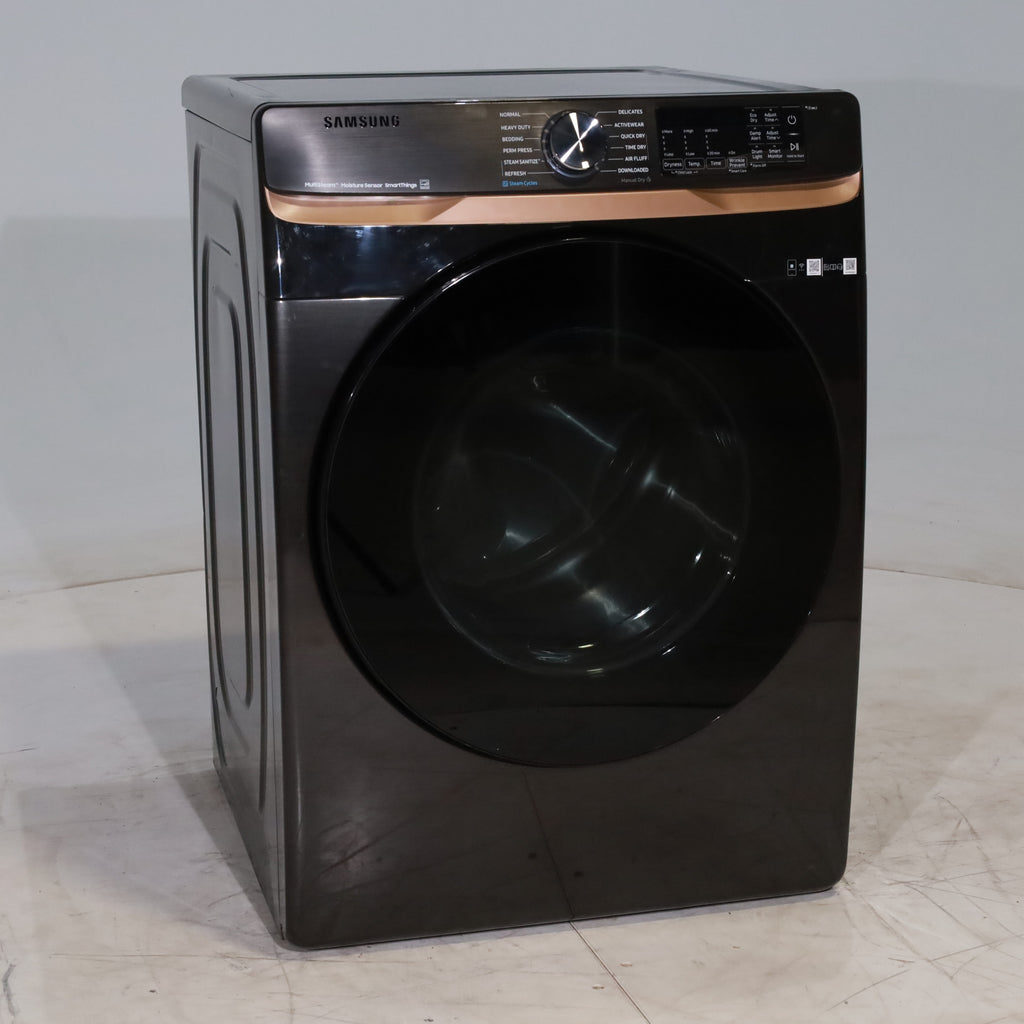 Pictures of Fingerprint Resistant Black Stainless Steel ENERGY STAR Samsung 7.5 cu. ft. Frontload Gas Dryer with Steam- Scratch & Dent - Minor - Neu Appliance Outlet - Discount Appliance Outlet in Austin, Tx