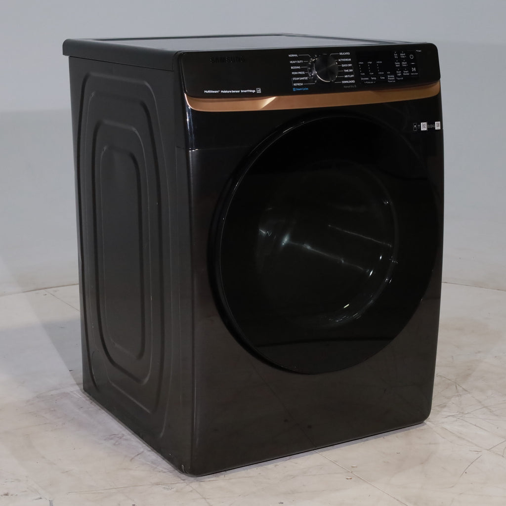 Pictures of Fingerprint Resistant Black Stainless Steel ENERGY STAR Samsung 7.5 cu. ft. Frontload Gas Dryer with Steam- Scratch & Dent - Minor - Neu Appliance Outlet - Discount Appliance Outlet in Austin, Tx