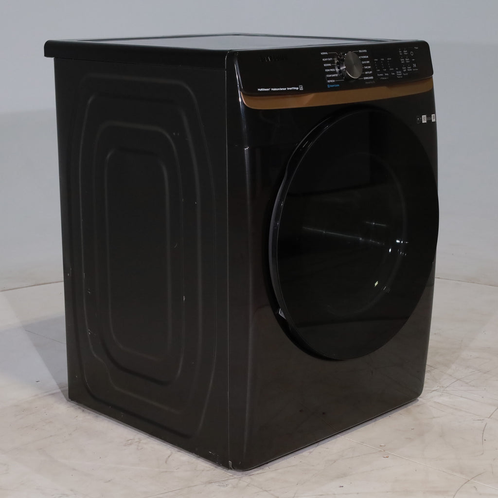 Pictures of Fingerprint Resistant Black Stainless Steel ENERGY STAR Samsung 7.5 cu. ft. Frontload Gas Dryer with Steam- Scratch & Dent - Minor - Neu Appliance Outlet - Discount Appliance Outlet in Austin, Tx