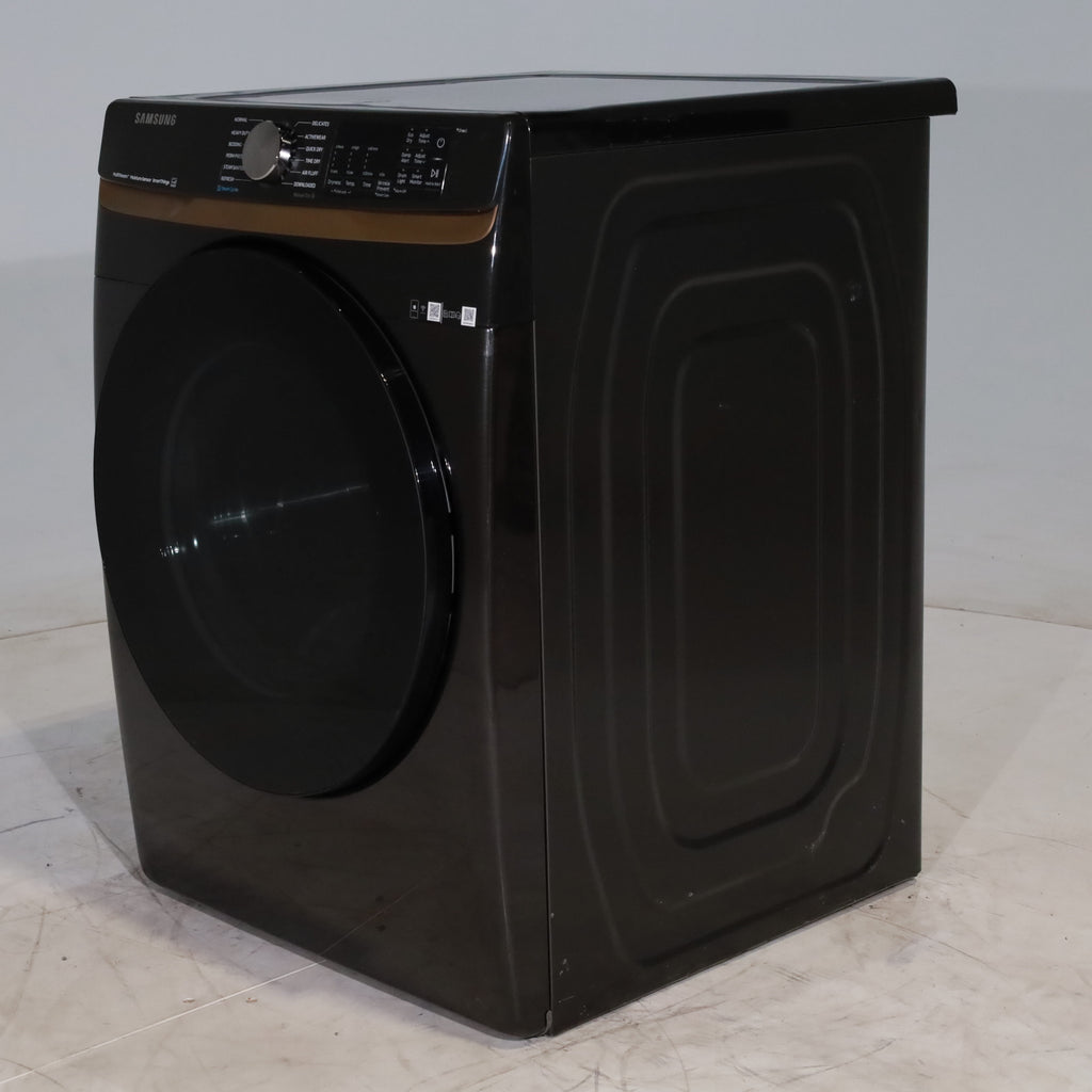 Pictures of Fingerprint Resistant Black Stainless Steel ENERGY STAR Samsung 7.5 cu. ft. Frontload Gas Dryer with Steam- Scratch & Dent - Minor - Neu Appliance Outlet - Discount Appliance Outlet in Austin, Tx