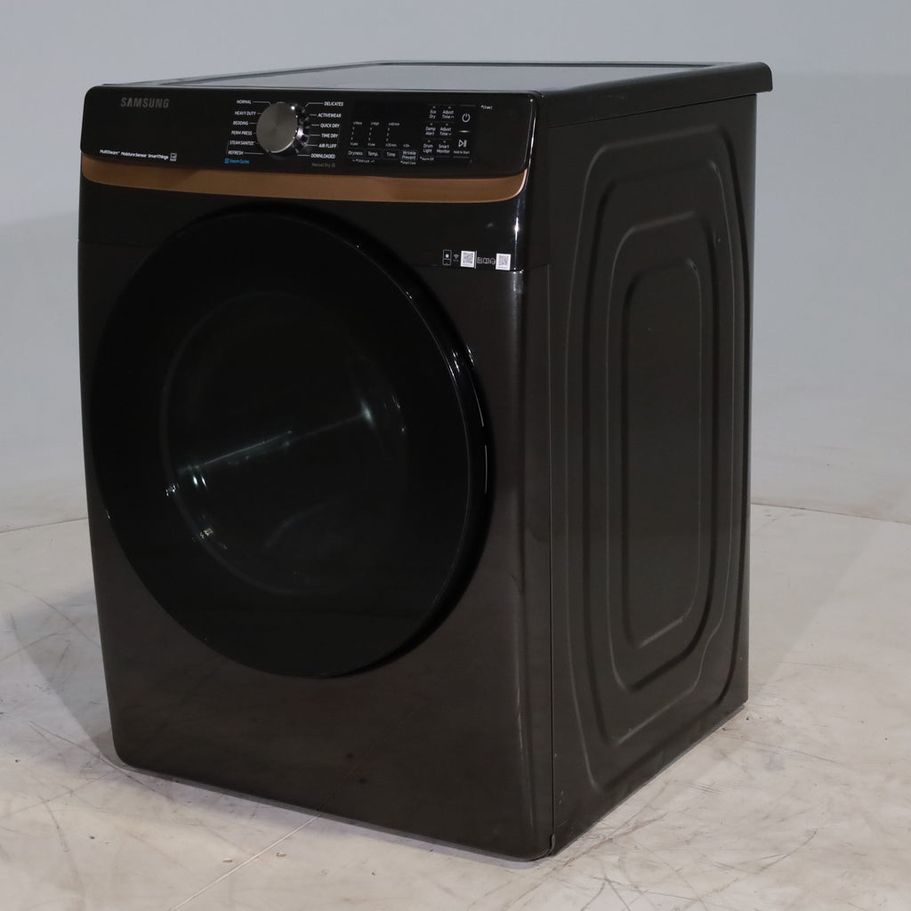 Pictures of Fingerprint Resistant Black Stainless Steel ENERGY STAR Samsung 7.5 cu. ft. Frontload Gas Dryer with Steam- Scratch & Dent - Minor - Neu Appliance Outlet - Discount Appliance Outlet in Austin, Tx