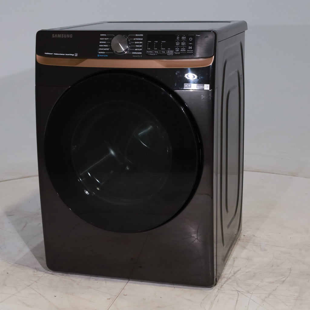 Pictures of Fingerprint Resistant Black Stainless Steel ENERGY STAR Samsung 7.5 cu. ft. Frontload Gas Dryer with Steam- Scratch & Dent - Minor - Neu Appliance Outlet - Discount Appliance Outlet in Austin, Tx