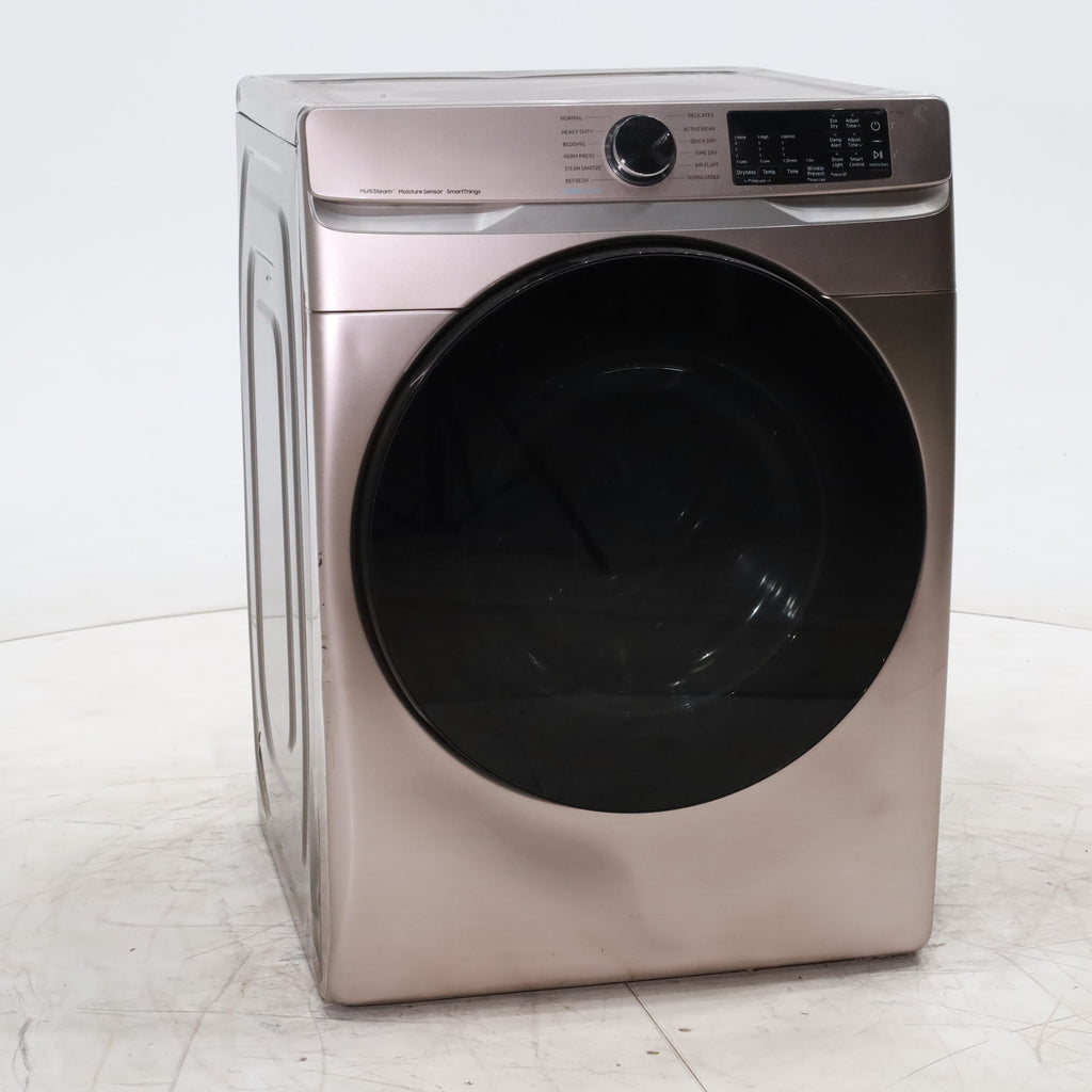 Pictures of Champagne Samsung 7.5 cu. ft. Front Load Electric Dryer with Steam Sanitize+ - Scratch & Dent - Minor - Neu Appliance Outlet - Discount Appliance Outlet in Austin, Tx