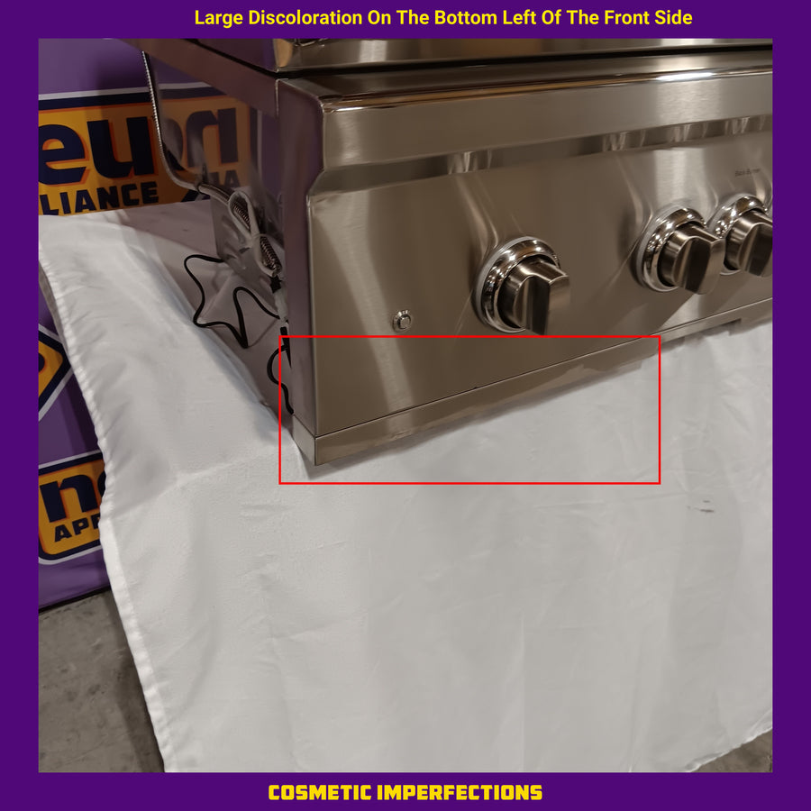 Coyote 36 Inch Built-In Grill with 3 Infinity Burners™, RapidSear™ Infrared Burner, 875 sq. in. Cooking Surface, Interior Grill Lighting, LED Illuminated Knobs, and Integrated Wind Guard C2SL36NG - Scratch & Dent (Moderate)