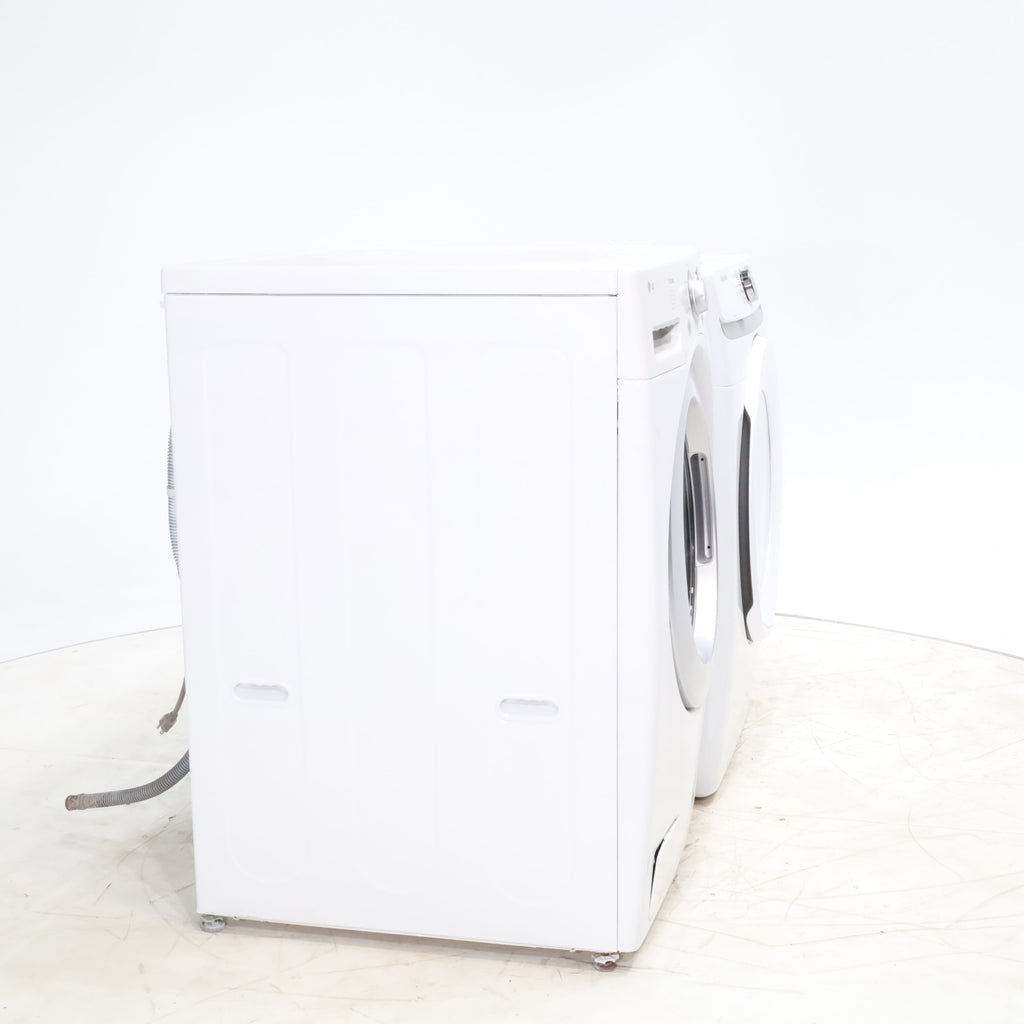 Pictures of LG Frontload 3.6 cu ft 27 inch Wide Washing Machine with Direct Drive Motor and White Samsung 7.5 cu. ft. Front Load Electric Dryer with Smart Care - Certified Refurbished - Neu Appliance Outlet - Discount Appliance Outlet in Austin, Tx