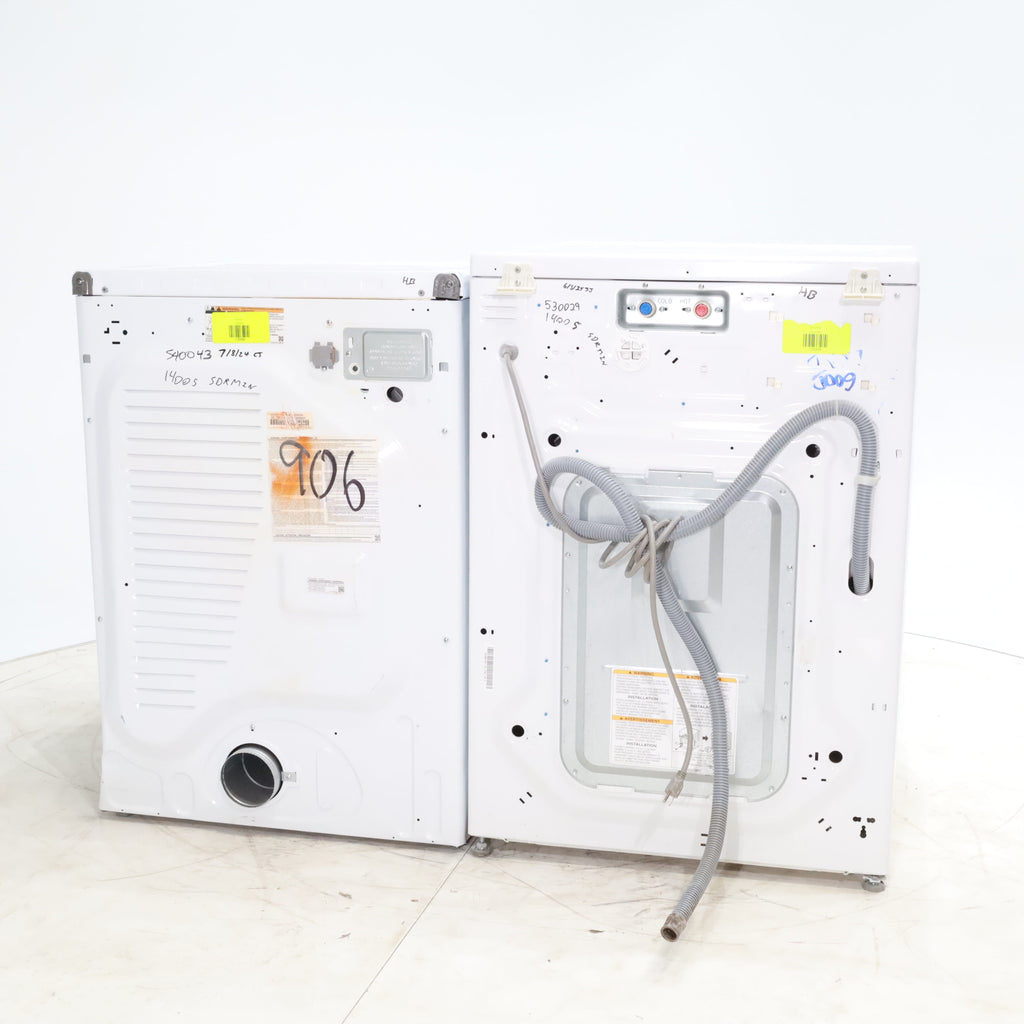 Pictures of LG Frontload 3.6 cu ft 27 inch Wide Washing Machine with Direct Drive Motor and White Samsung 7.5 cu. ft. Front Load Electric Dryer with Smart Care - Certified Refurbished - Neu Appliance Outlet - Discount Appliance Outlet in Austin, Tx